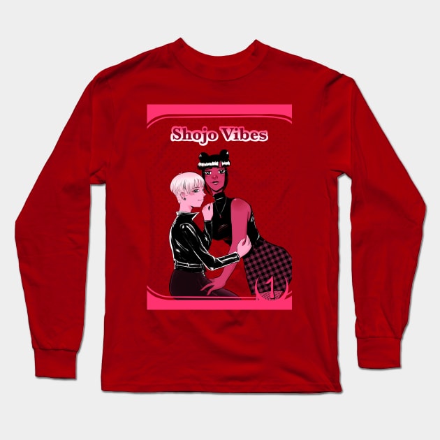 Shojo Vibes Manga Cover (Pink) Long Sleeve T-Shirt by samiaselene